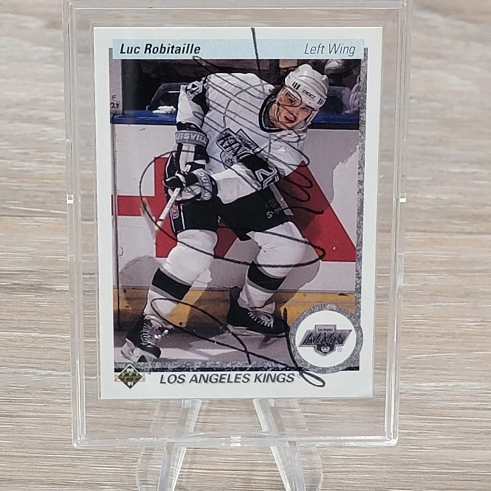 Luc Robitaille Signed 1990-91 Upper Deck #73 Los Angeles Kings Autograph Card